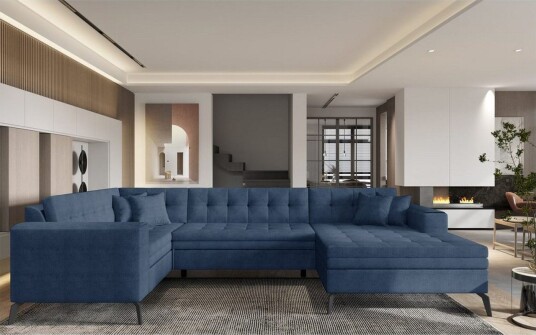 Seksjon Eltap Montez 340x180x93 cm Gojo 40 Blå Høyre