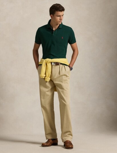 Polo Ralph Lauren The Iconic Custom Slim Fit Mesh Polo Green XXXL