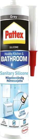 Pattex Silikonfuge Sanitet Grå 280ml Pattex Silikonfuge Sanitet Grå 280ml