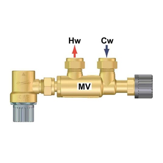 OSO Hotwater Kombiventil Toppmontasje Ux22 OSO Hotwater Kombiventil Toppmontasje Ux22