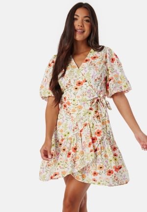 Y.A.S Yasfield 2/4 wrap dress White/Patterned L