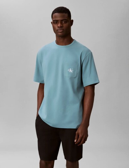 Calvin Klein Monogram S/S Crew Neck Blue S