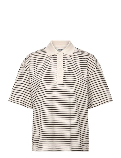 Monki Short Sleeved Polo T Shirt White M