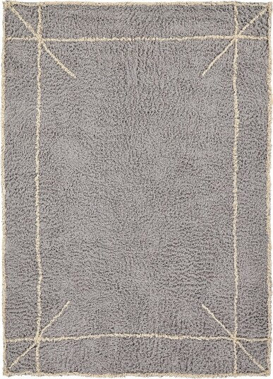 Ryetepper Kairi Natural Cotton Shaggy grå/beige Størrelse: 140 x 200 cm
