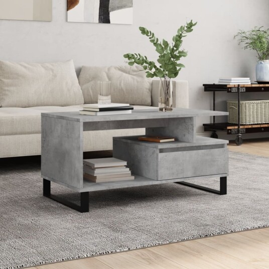 Salongbord betonggrå 90x49x45 cm konstruert tre 8721012113435