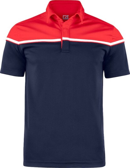 Cutter & Buck Seabeck Blå Rød Golf pologenser herre Navy/Röd (58035) XX-Large
