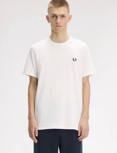 Fred Perry Stripe Tape T Shirt White L Fred Perry Stripe Tape T Shirt White L