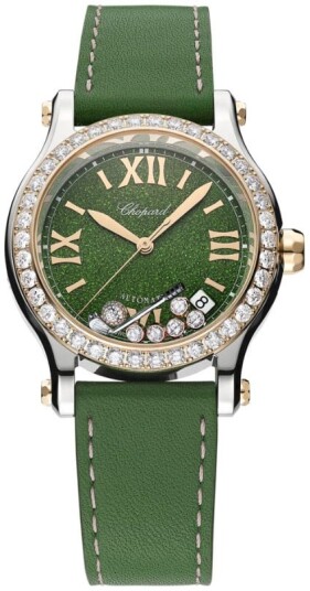 Chopard Dameklokke 278559 6023 Happy Sport Grønn/Lær Ø36 mm