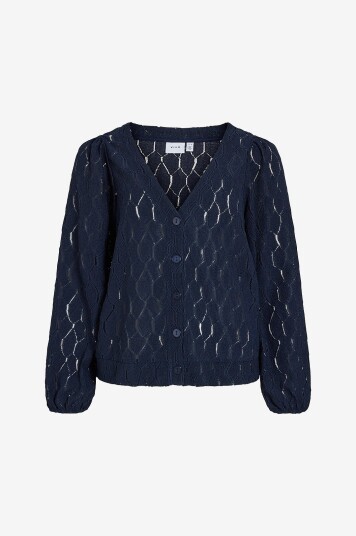Vila - Topp viMarcella V-neck L/S Cardigan - Blå Vila - Topp viMarcella V-neck L/S Cardigan - Blå