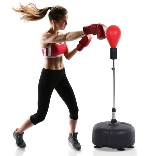 Bokseball med stativ 136 154 cm høydejusterbar boksesekk stående bokseball med boksehansker for tenåringer og voksne for uts