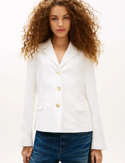 Tommy Hilfiger Linen Blend Slim Blazer White 34 Tommy Hilfiger Linen Blend Slim Blazer White 34