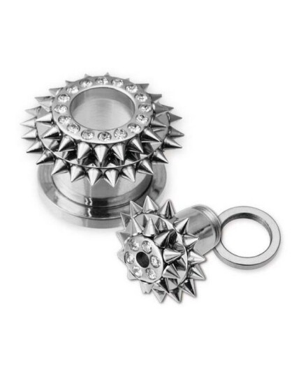 Aab Spiked Future Piercing Tunnel med Stener Strl 1.6 mm