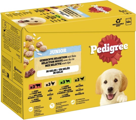 Pedigree Våtfôr Junior Porsjonsposer Multipakke Blandet Utvalg I Gelé 4 Varianter 96 X 100 G Pedigree Våtfôr Junior Porsjonsposer Multipakke Blandet Utvalg I Gelé 4 Varianter 96 X 100 G