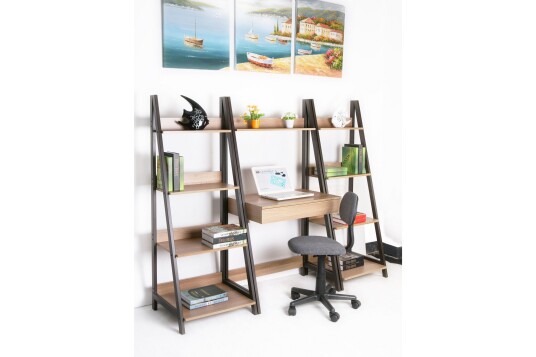Skrivebord Stepina 74 cm med Oppbevaringshylle Brun/Tre/Natur