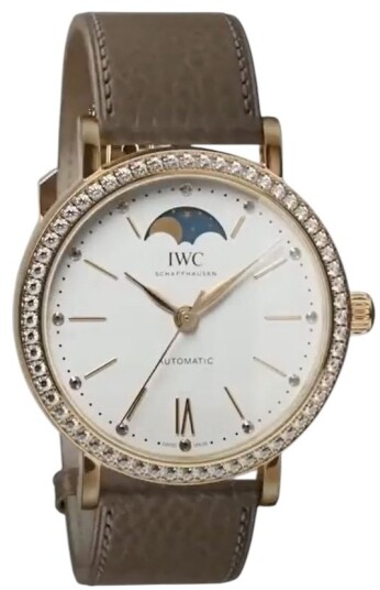 IWC Dameklokke IW659602 Portofino Sølvfarget/Lær Ø37.1 mm
