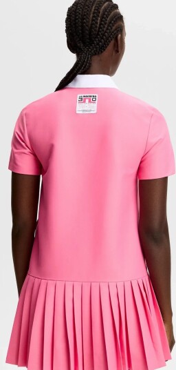 J. Lindeberg 30Y Grace Pleated Dress   Pink   XS