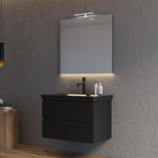 Arrow Victoria Speil 80 cm med belysning Svart Baderom