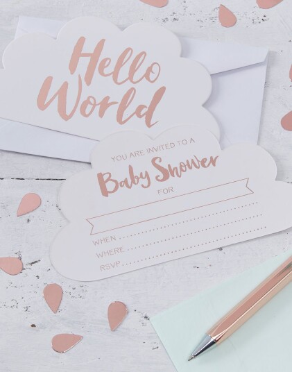 10 stk Invitasjoner Hello World