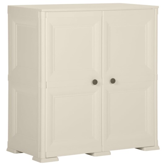 vidaXL Plastskap 79x43x85,5 cm tredesign kremhvit