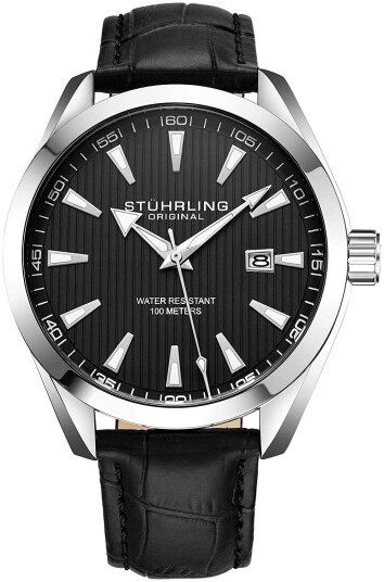 Stührling Original Herreklokke 3953L.1 Symphony Sort/Lær Ø42 mm Stührling Original Herreklokke 3953L.1 Symphony Sort/Lær Ø42 mm