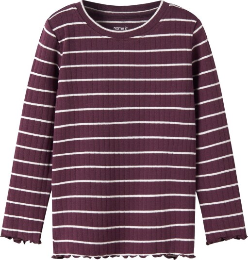 Name It Genser Rib Slim NmfOlena Mauve Wine Name It 7 8 år (122 128) Genser Bordeaux Hvit