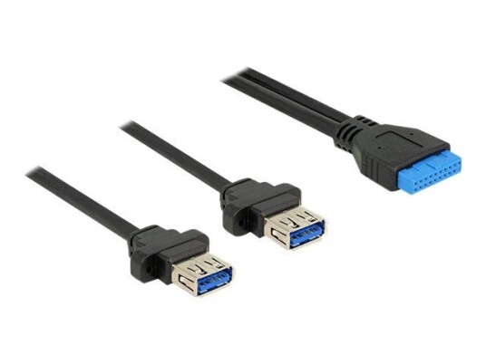 Delock USB-kabel - 19-pins USB 3.0-plugg til USB-type A - 80 cm Delock USB-kabel - 19-pins USB 3.0-plugg til USB-type A - 80 cm