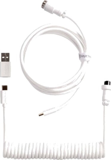 Keychron Coiled Aviator Straight 8K USB-kabel (hvit)