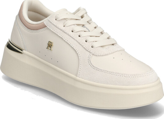 Tommy Hilfiger Th Satin Platform Sneaker - Cream - 36
