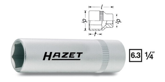 Hazet 850LG-8 Pipenøkkelinnsats 25,4 mm Kromvanadiumstål Håndverktøy