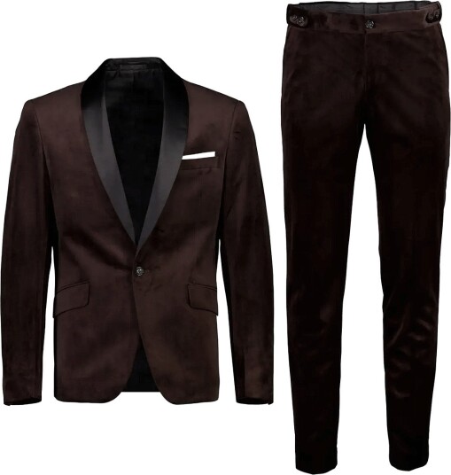 Lindbergh Velvet Tuxedo Suit BROWN 58 Lindbergh Velvet Tuxedo Suit BROWN 58