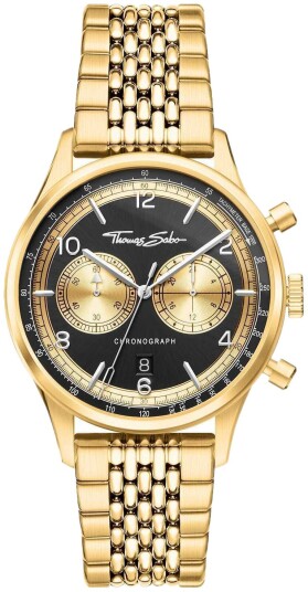 Thomas Sabo Herreklokke WA0376 264 203 Rebel Grå/Gulltonet stål