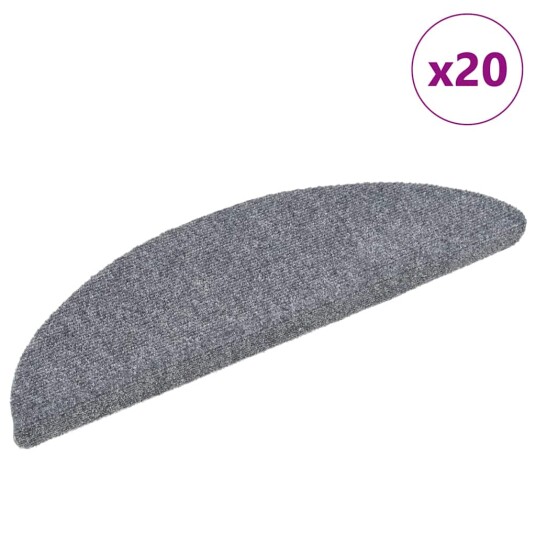  Selvklebende trappematter 20 stk lysegrå 56x17x3 cm 8721288457899
