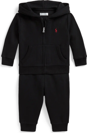 Ralph Lauren Baby Fleece Full Zip Hoodie & Pant   Black   70 74