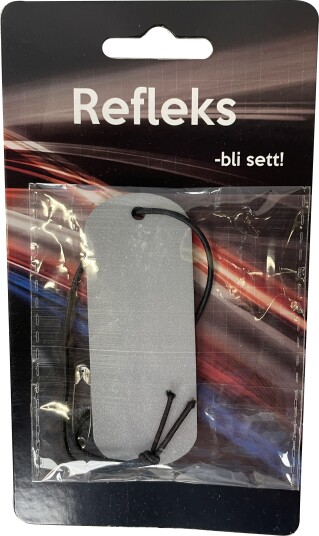 Refleks oval 8x5cm hengende m/10cm snor