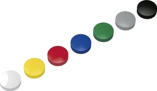 Maul Magnet Maulsolid Ø X H 38 Mm X 15,5 Mm Rund Gul Rød Blå Hvit Grønn Grå Svart 10 Stk 6163999 6163999