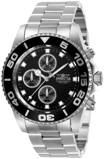 Invicta Herreklokke 28689 Pro Diver Sort/Stål Ø43 mm