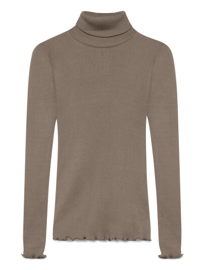 Rosemunde Rwbeatha Silk Ls Rollneck T-Shirt - Beige - L