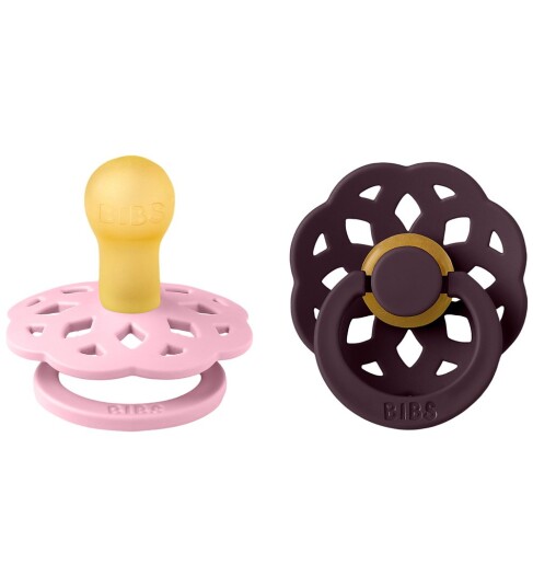 BIBS Böhmen Smokker Str. 1 Rund 2 pack Rosa/Plum BIBS 0 6 md Smokk Brun