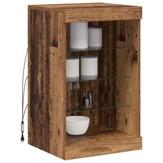 Sideboard med LED Lys Gammelt Tre 41x37x67 cm Sideboard med LED Lys Gammelt Tre 41x37x67 cm