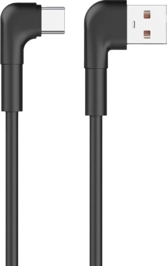 Maxlife USB-C kabel 1,0 m 3A med vinklet kontakt, svart