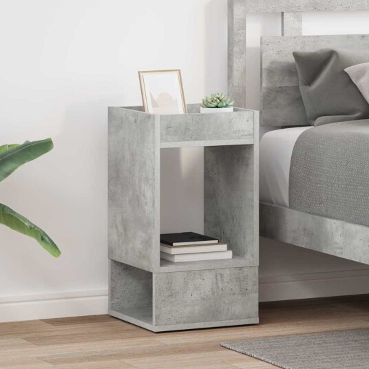 vidaXL Avlastningsbord 2 pcs Betonggrå 30 x 30 x 56 cm Konstruert tre
