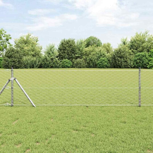 Gjerde med innlegg. sølv 0.6 x 10 m PVC belagt stål