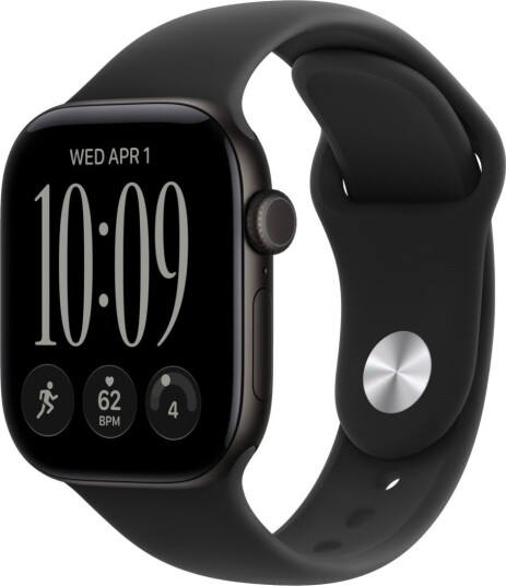 Apple Watch Series 12 42mm GPS (svart aluminium/svart Sport Band) M/L Apple Watch Series 12 42mm GPS (svart aluminium/svart Sport Band) M/L