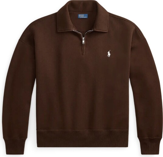 Polo Ralph Lauren Fleece Quarter Zip CIRCUIT BROWN L
