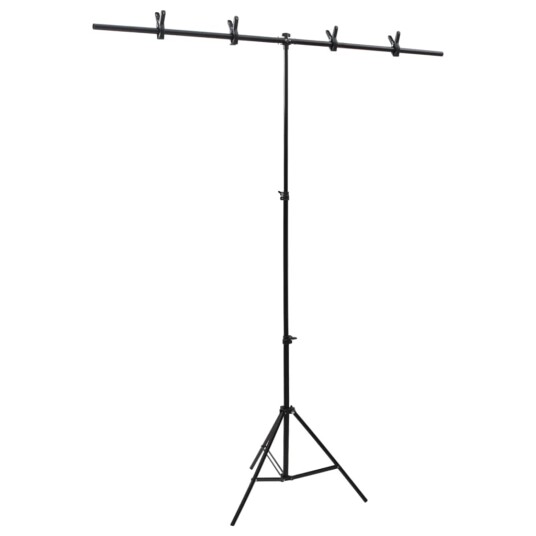vidaXL Bakgrunnsstativ T-form svart 151x60x(70-200) cm vidaXL Bakgrunnsstativ T-form svart 151x60x(70-200) cm