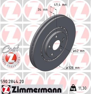 Bremseskive ZIMMERMANN 590.2844.20
