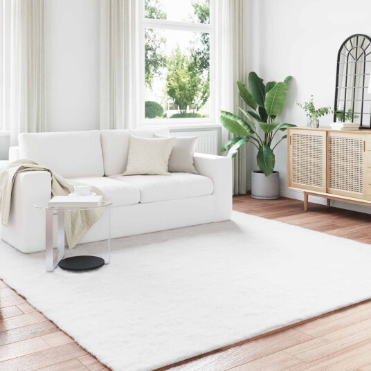  Kunstpels Kanin Teppe Olite Hvit 200 x 200 cm Polyester