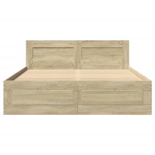 Sengeramme med hodegavl sonoma eik 135x190 cm konstruert tre 8721102856037