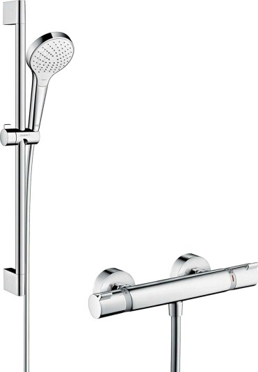 Hansgrohe Ecostat Comfort dusjpakke 650 mm, Hvit/Krom