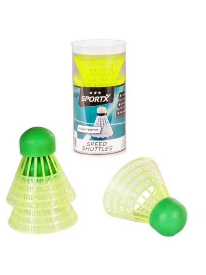 SportX   Speed Badminton Shuttles in Tube 3 pcs.